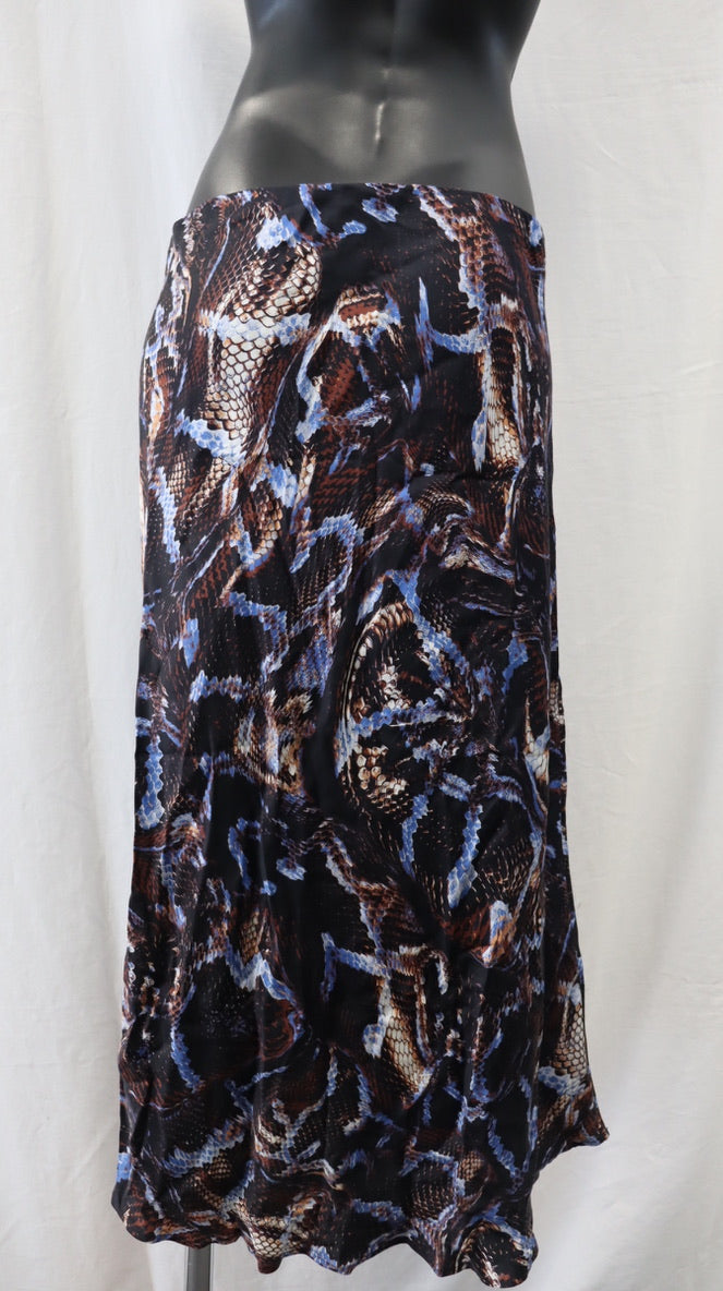 Silk Laundry Midi Skirt XL