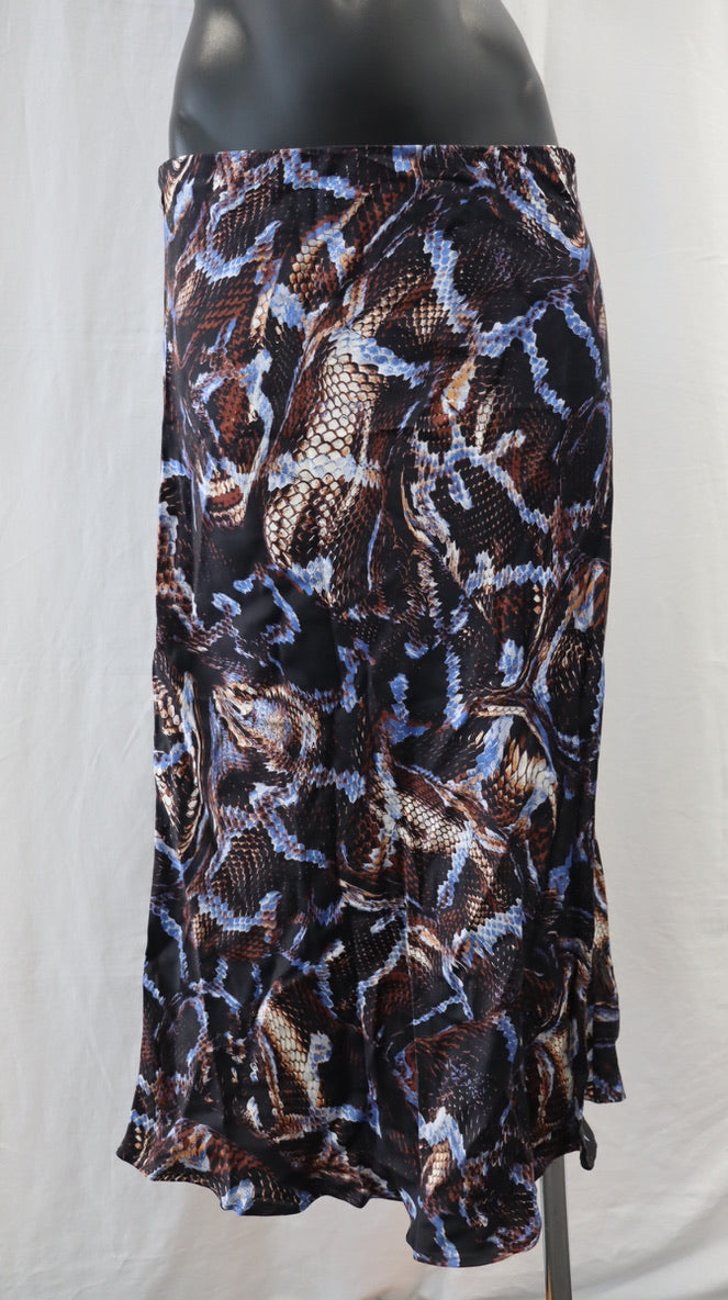 Silk Laundry Midi Skirt XL